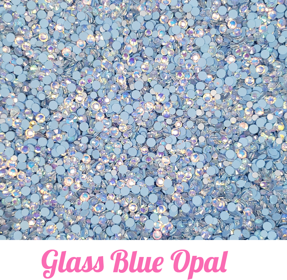 Opal Glass Rhinestone Scoops