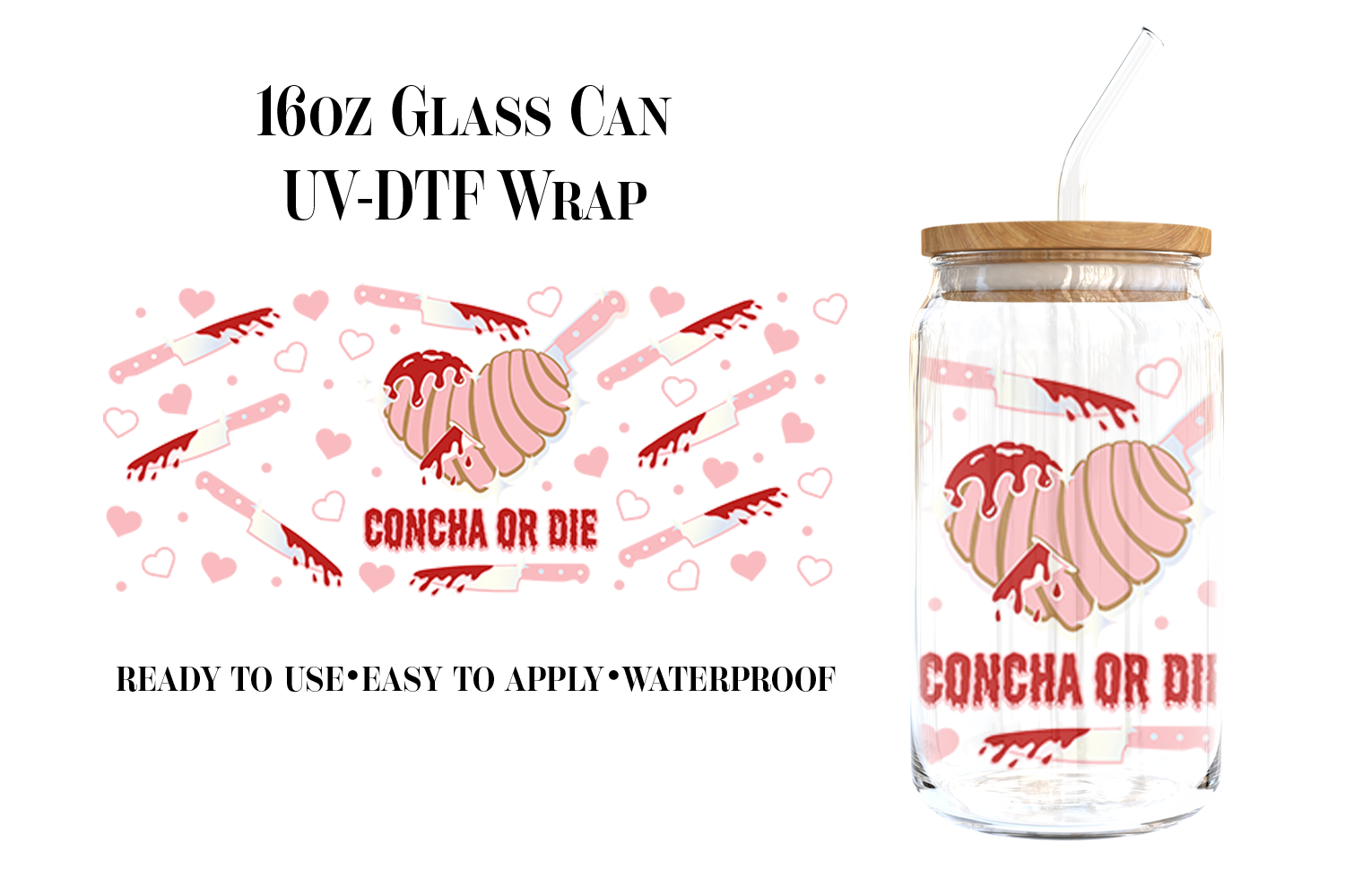 #40) Concha or Die UVDTF 16oz Wrap