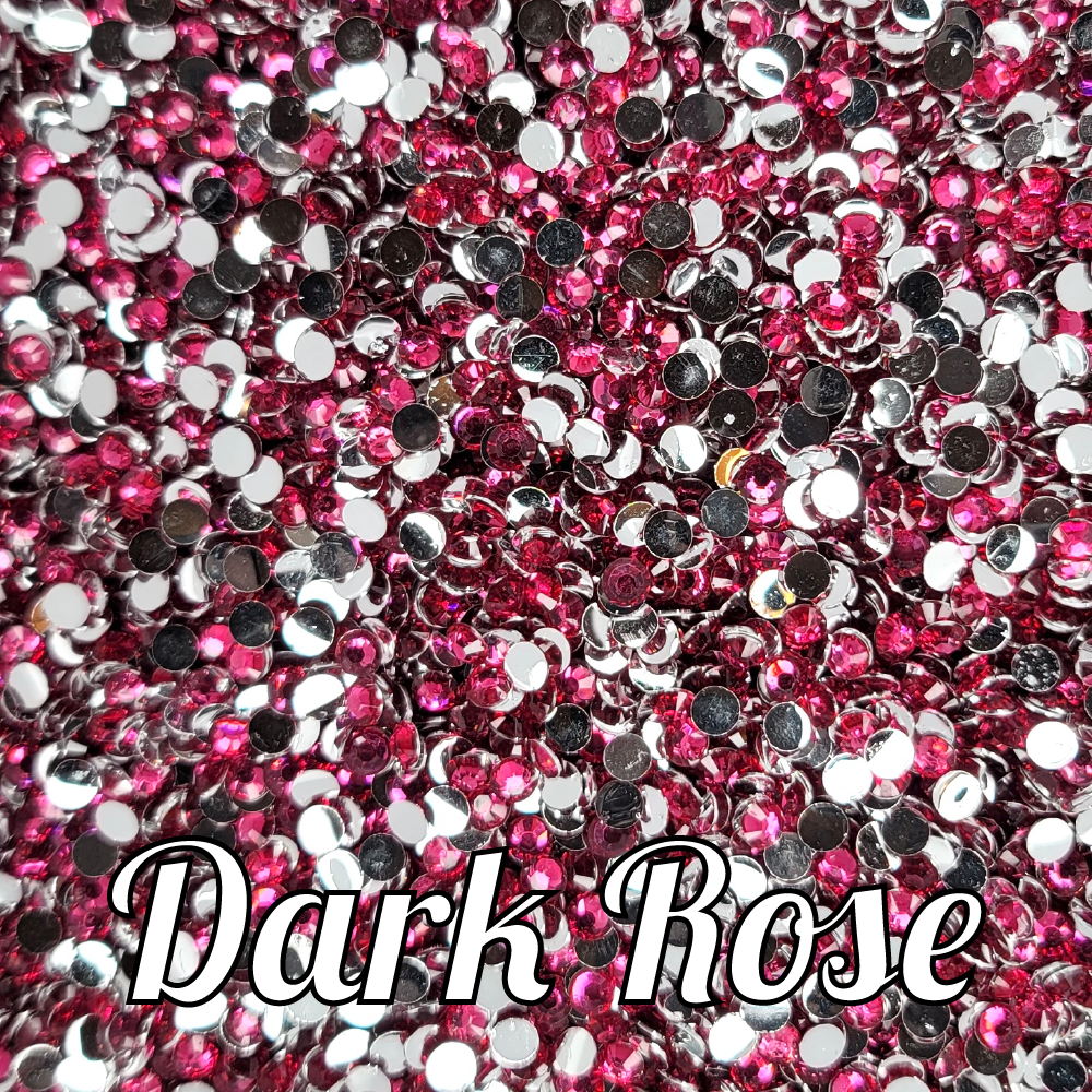 Dark Rose Resin Rhinestones