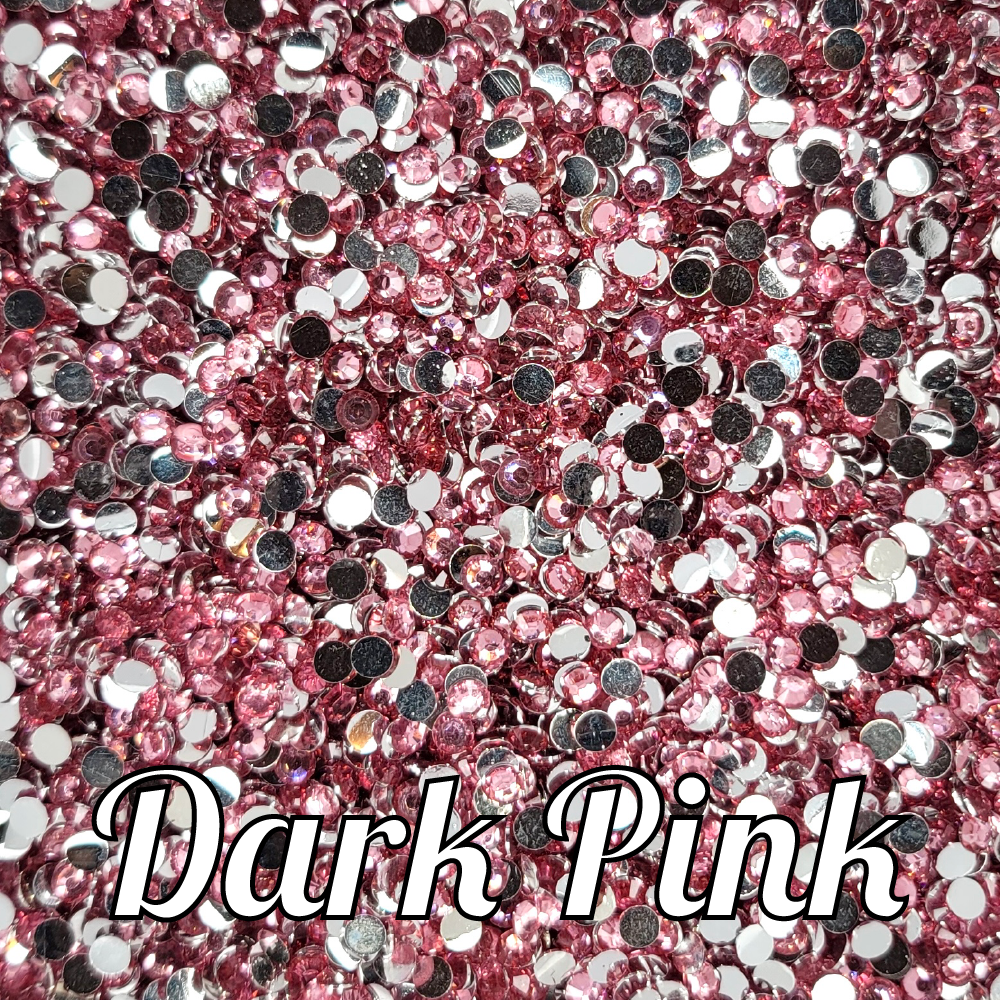 Dark Pink Resin Rhinestones