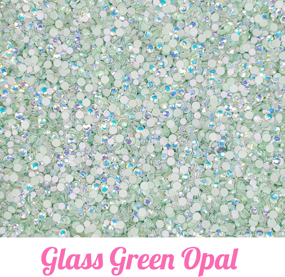 Opal Glass Rhinestone Scoops