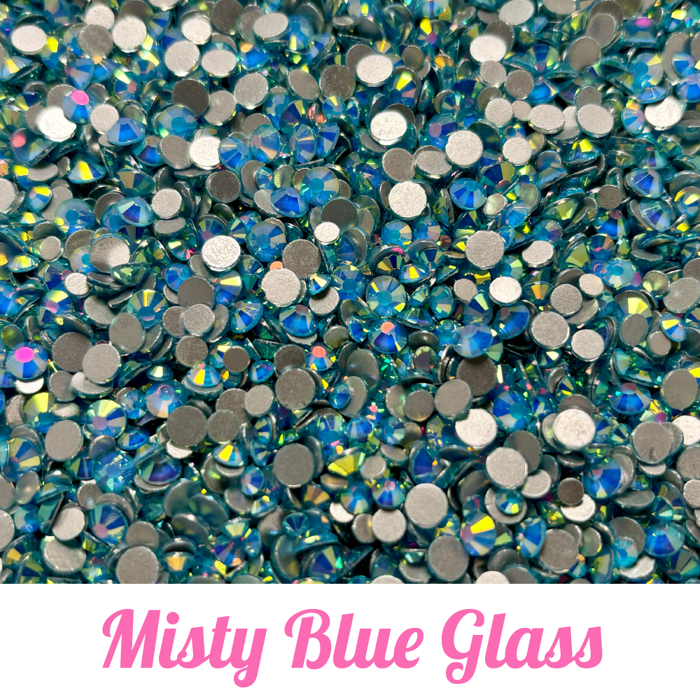 Misty Glass Rhinestone Scoops