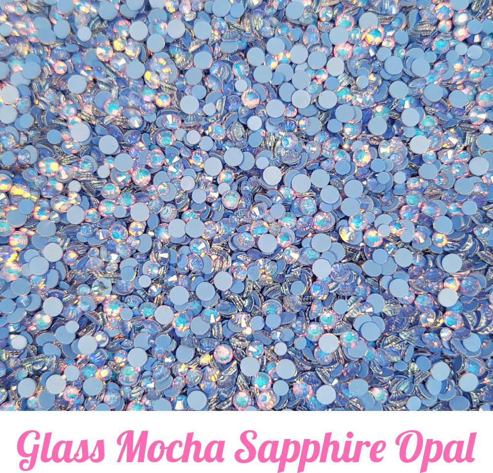 Opal Glass Rhinestone Scoops