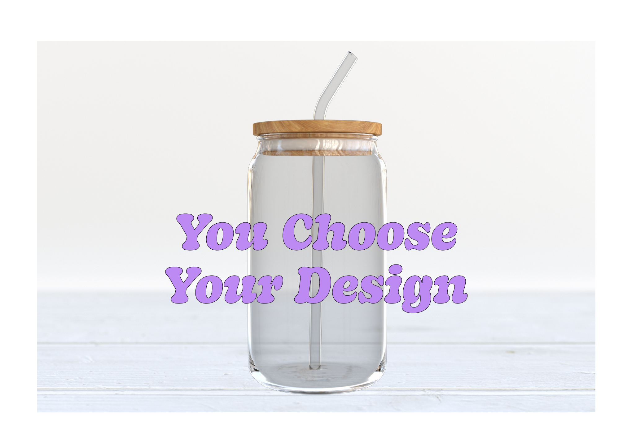 16oz Glass Can (You Choose Design)