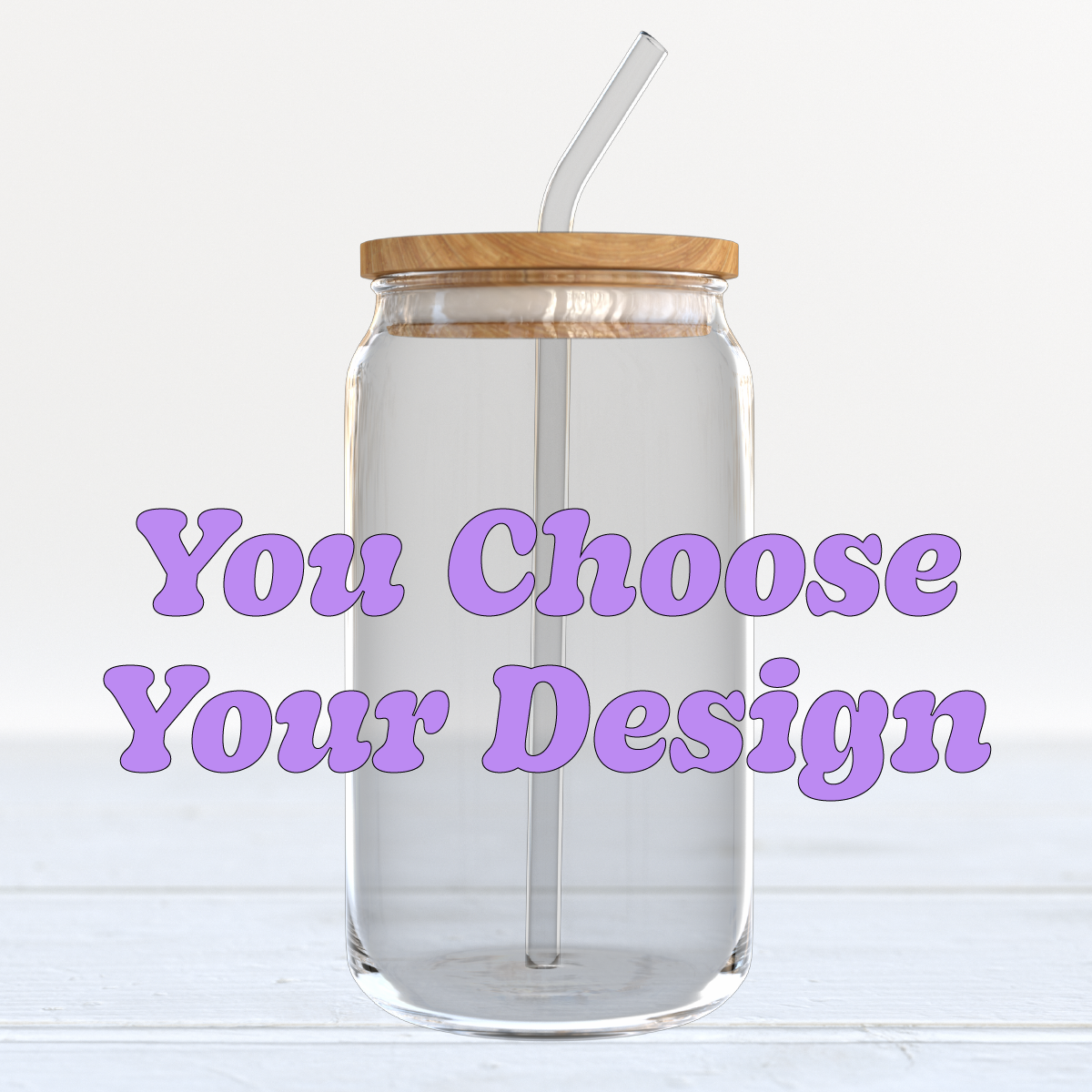 Custom 16oz Glass Can (You Choose Design)