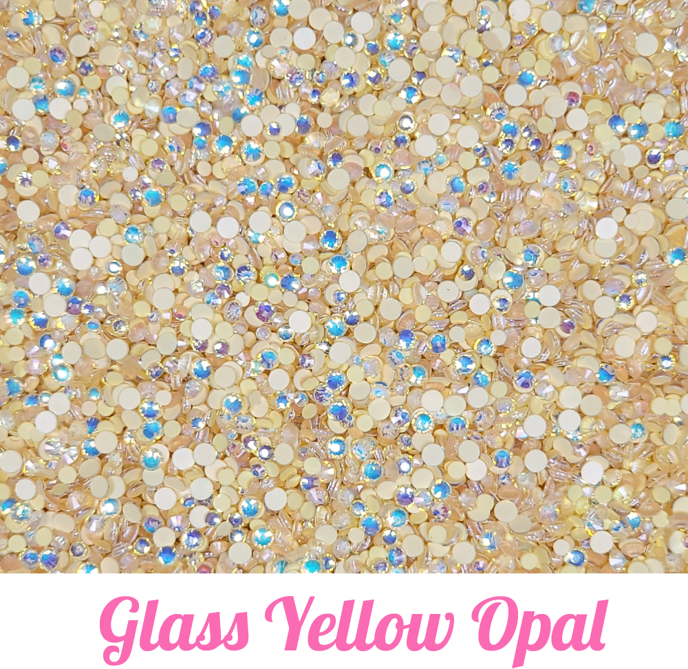 Opal Glass Rhinestone Scoops