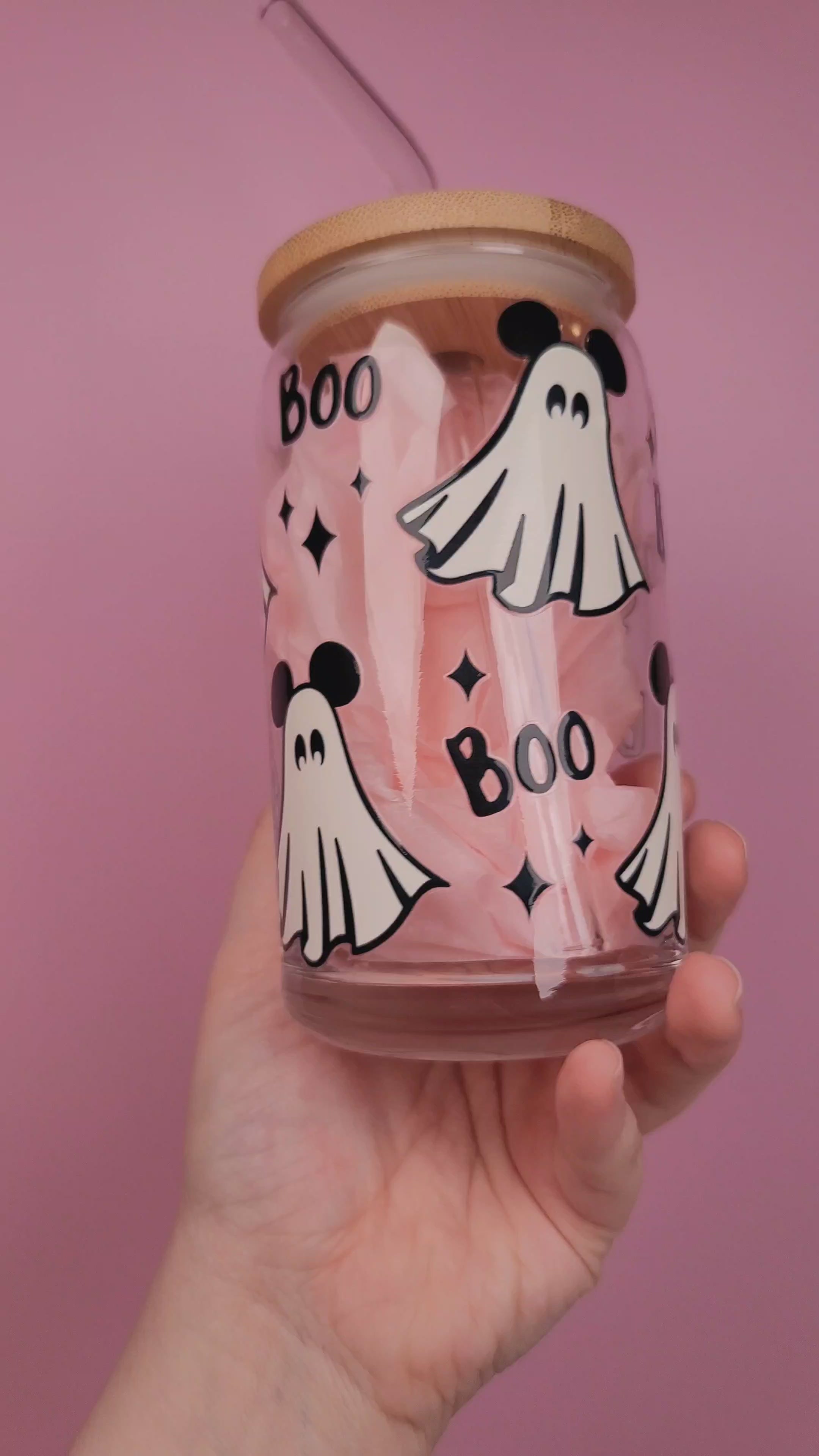 Boo Ghost Mouse 16oz Glass