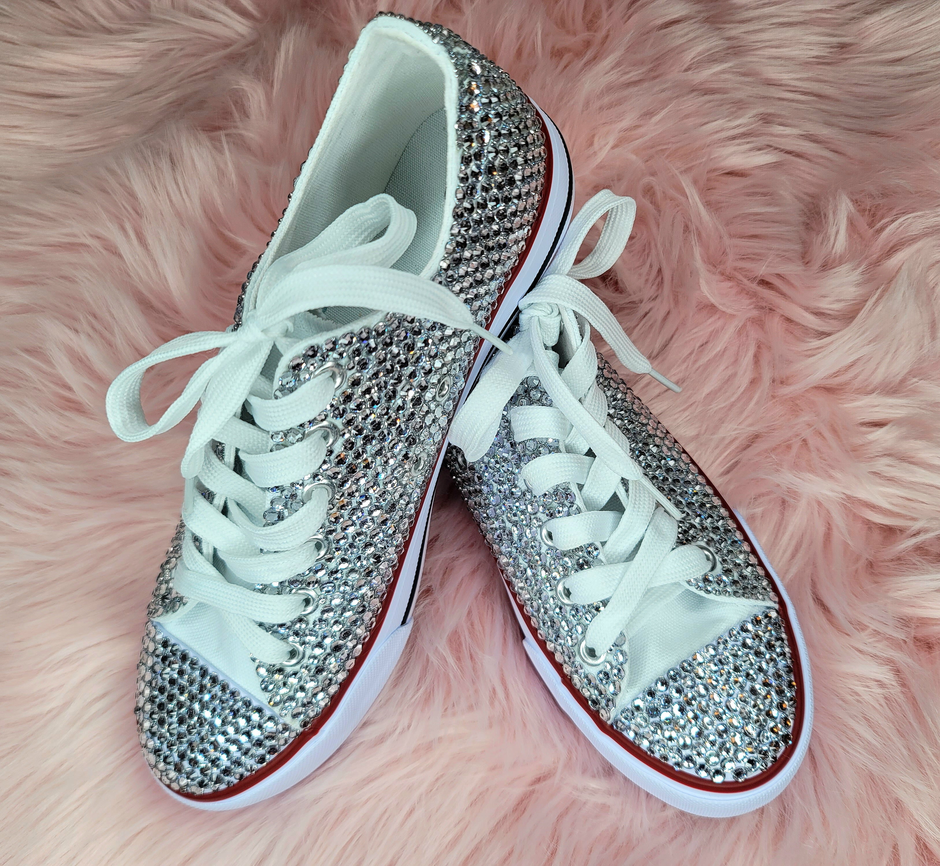 Custom Rhinestoned Shoes – Peach's Crystals